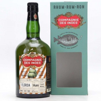 COMPAGNIE DES INDES FLORIDA  14 ANS (2005)  SINGLE CASK  44º  FRENCH WHISKY