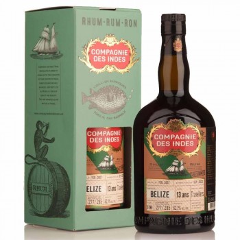 COMPAGNIE DES INDES BELIZE 13 ANS(2007)  SINGLE CASC CASK STRENGTH 62,1º TRAVELLERS